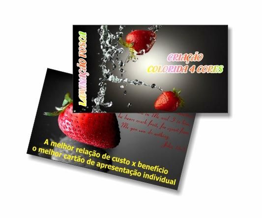 1000 Cartões de visita - Super Touch - 5x9cm